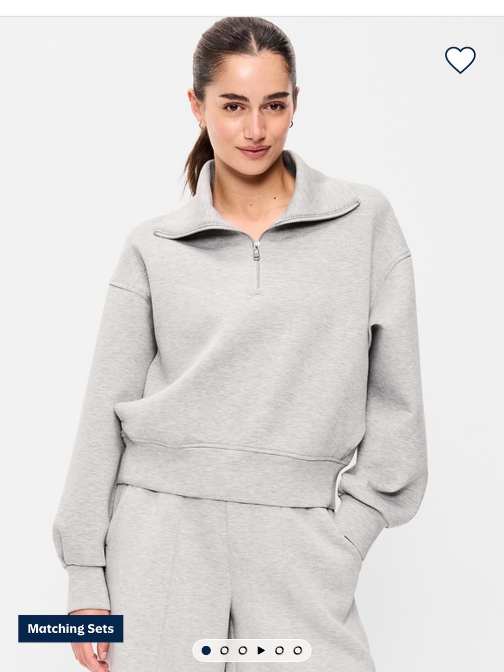 Old Navy Bounce Fleece Heather Gray Half-Zip Pullover